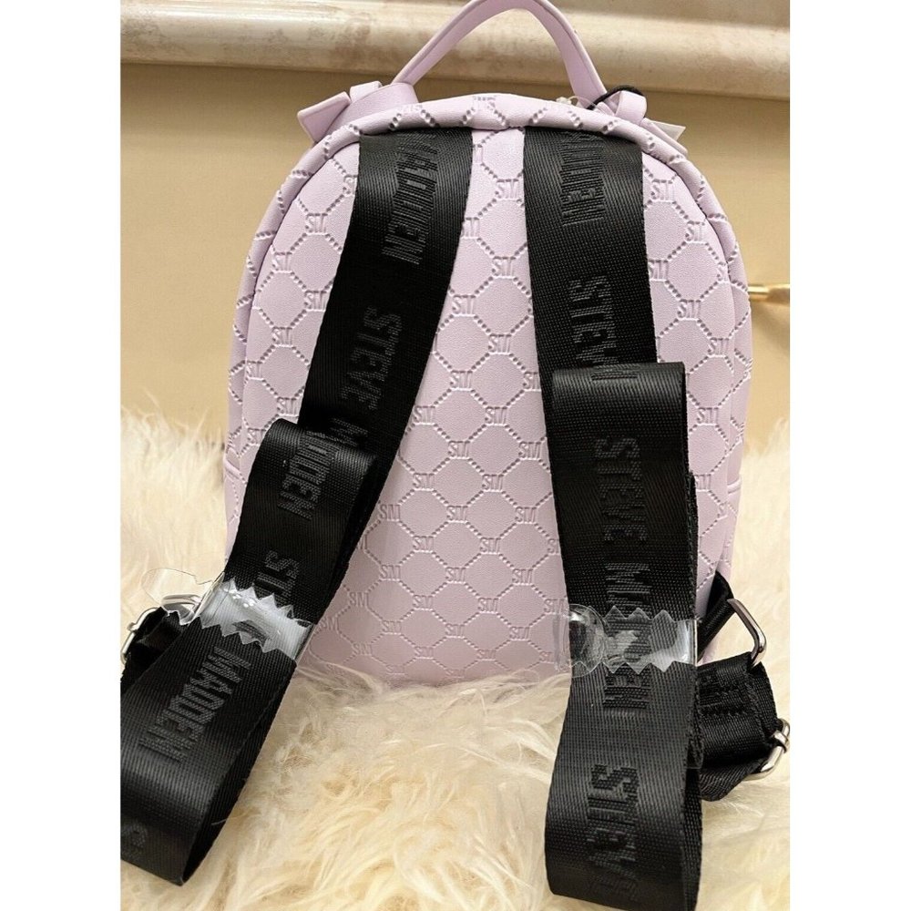 NWT STEVE MADDEN BBLOGO MINI BACKPACK LILAC FOG VEGAN VIRAL TIKTOK TRENDY - Picture 3 of 7